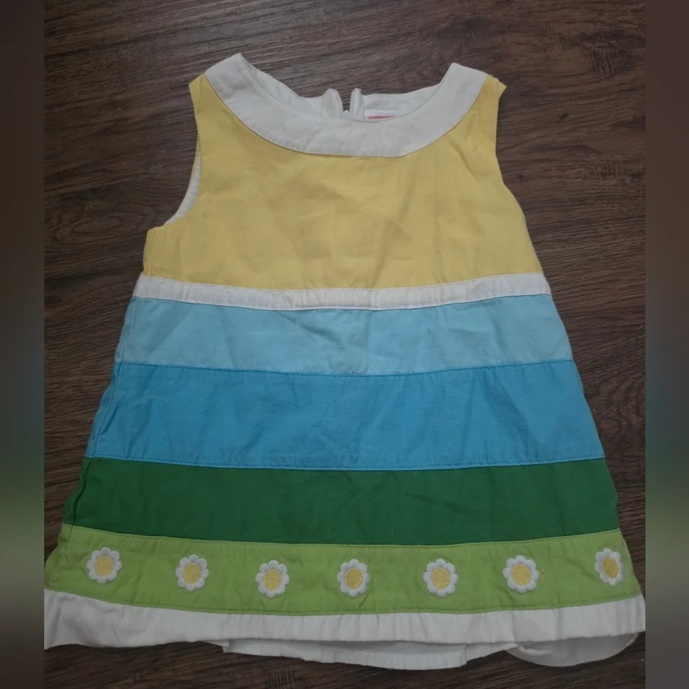 Girls Colorblock Daisy Trim Summer Top